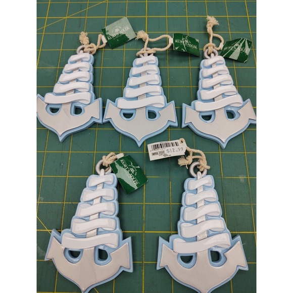 Kurt Adler Other - NEW Kurt S.‎ Adler Resin Blue Anchor Ornament Coastal Beach Natical